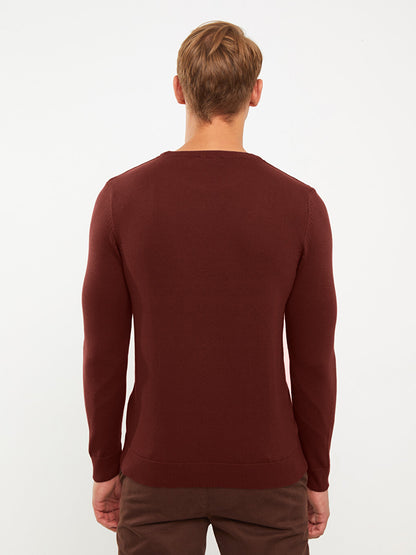 Crew Neck Long Sleeve Men's Knitwear Sweater