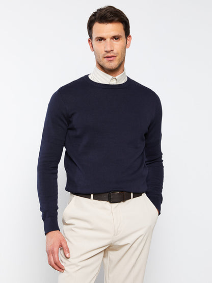 Crew Neck Long Sleeve Men's Knitwear Sweater