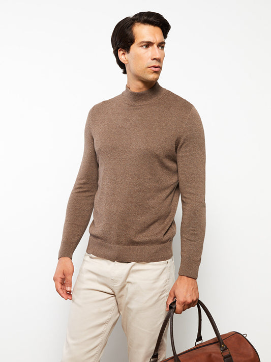 Turtleneck Long Sleeve Men's Knitwear Sweater