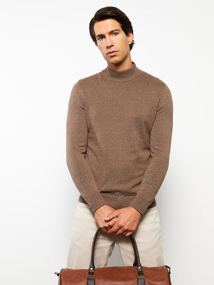 Turtleneck Long Sleeve Men's Knitwear Sweater