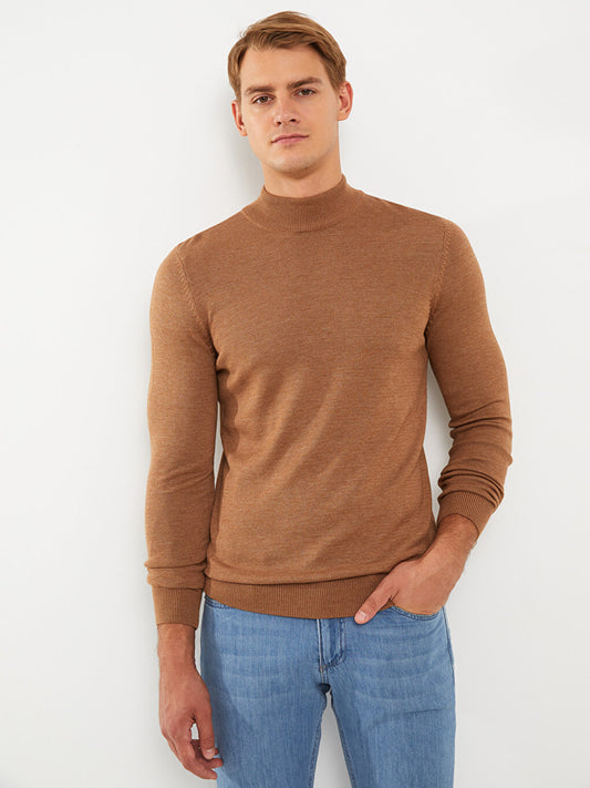 Turtleneck Long Sleeve Men's Knitwear Sweater