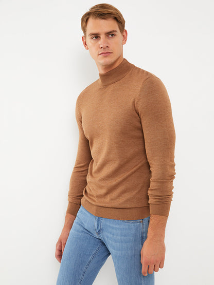 Turtleneck Long Sleeve Men's Knitwear Sweater