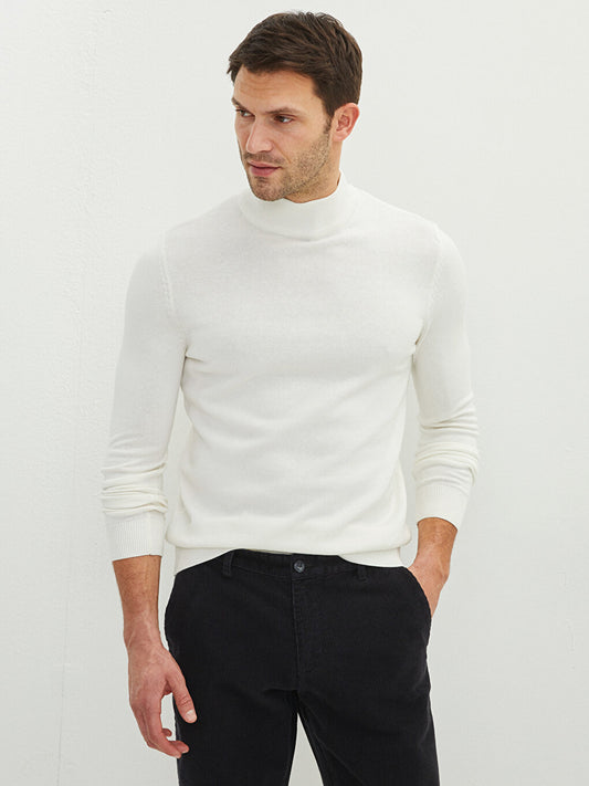 Turtleneck Long Sleeve Men's Knitwear Sweater