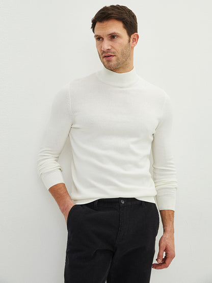 Turtleneck Long Sleeve Men's Knitwear Sweater