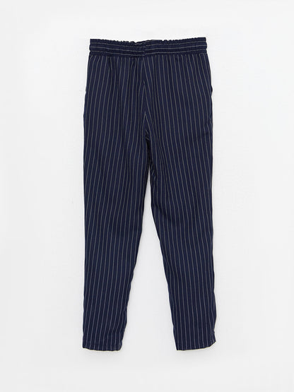 Elastic Waist Striped Girl's Trousers