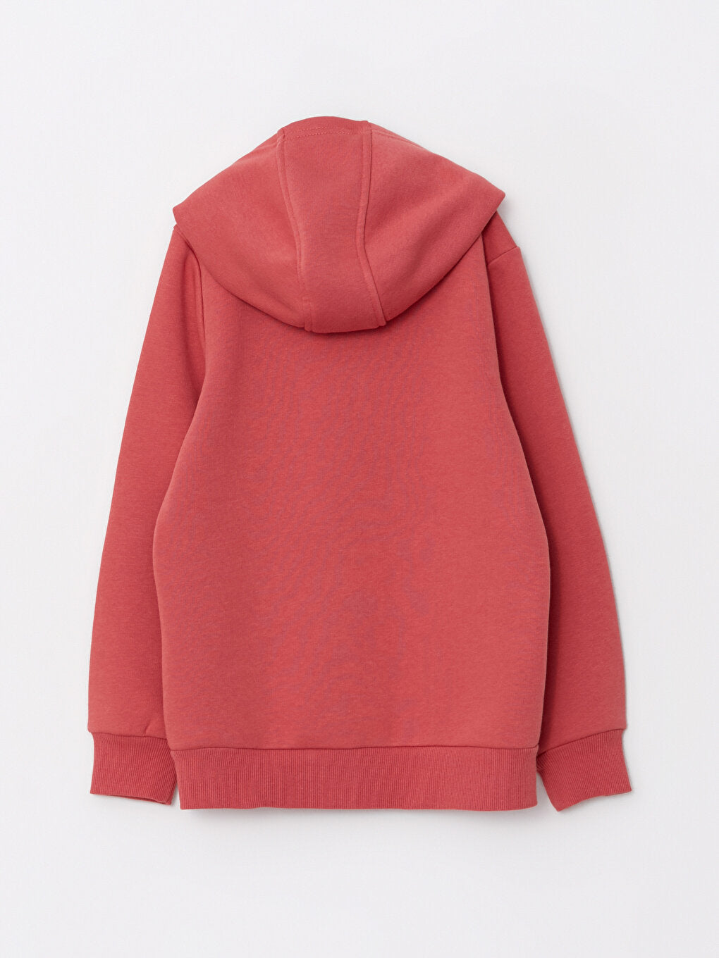 Hooded Basic Long Sleeve Girl's Zippered Sweatshirt