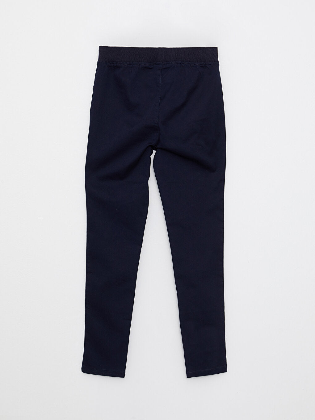 Basic Gabardine Girl's Trousers with Elastic Waist