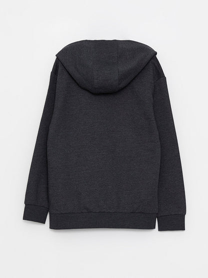 Hooded Basic Long Sleeve Boy's Sweatshirt