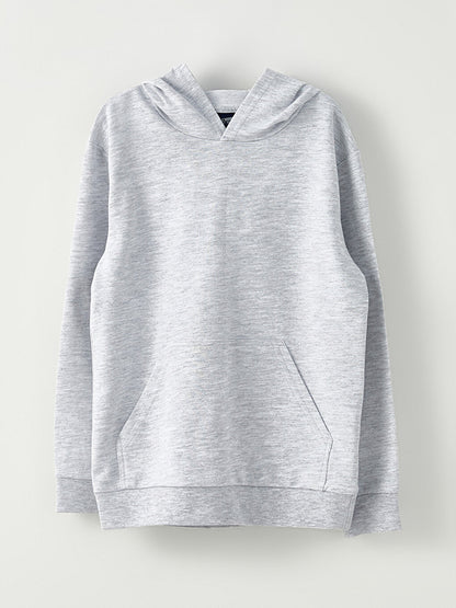 Hooded Basic Long Sleeve Boy's Sweatshirt