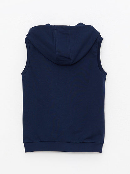 Hooded Basic Boy's Zippered Vest