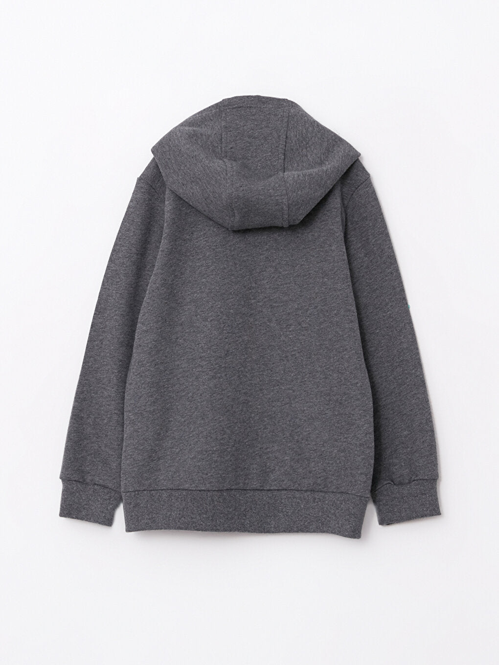 Hooded Basic Long Sleeve Girl's Zippered Sweatshirt