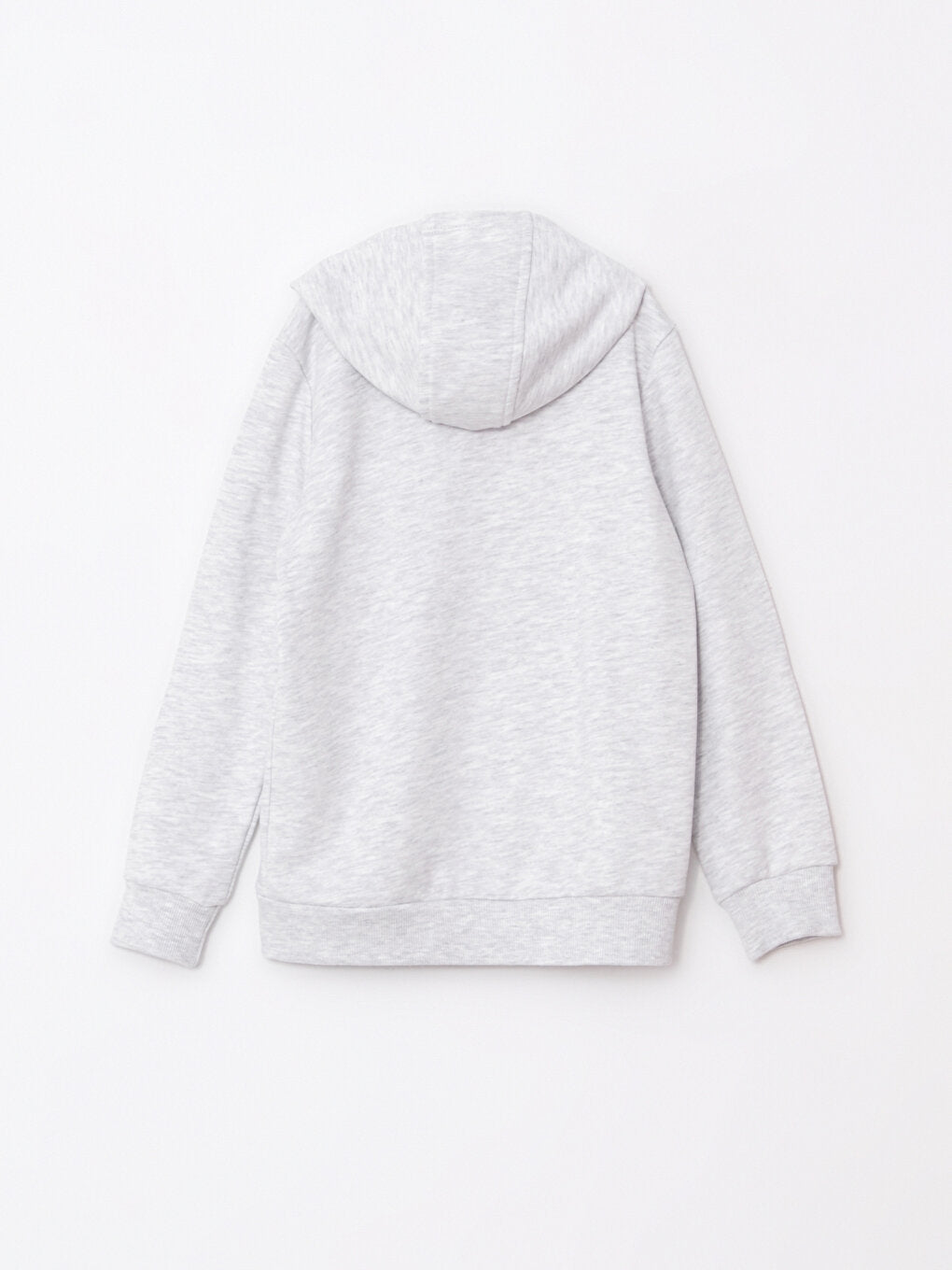 Hooded Basic Long Sleeve Girl's Zippered Sweatshirt