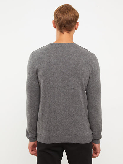 Crew Neck Long Sleeve Men's Knitwear Sweater