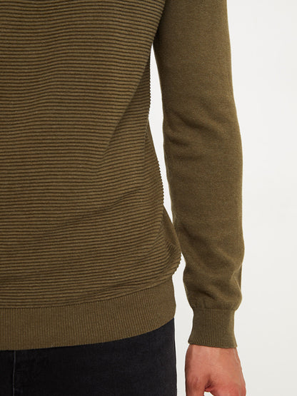 Crew Neck Long Sleeve Men's Knitwear Sweater