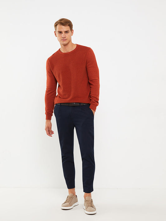 Crew Neck Long Sleeve Men's Knitwear Sweater