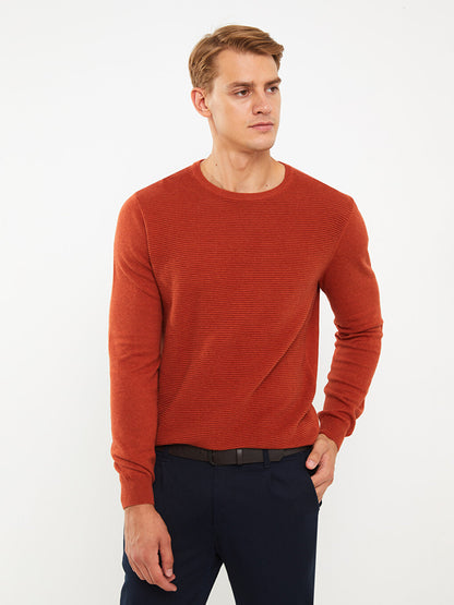 Crew Neck Long Sleeve Men's Knitwear Sweater