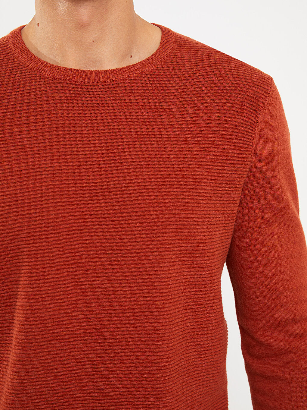 Crew Neck Long Sleeve Men's Knitwear Sweater