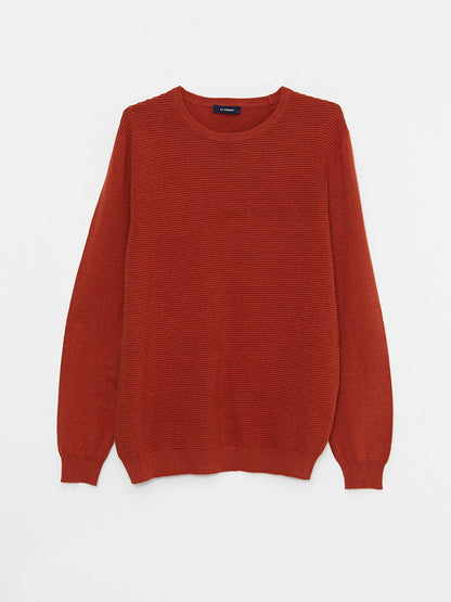 Crew Neck Long Sleeve Men's Knitwear Sweater