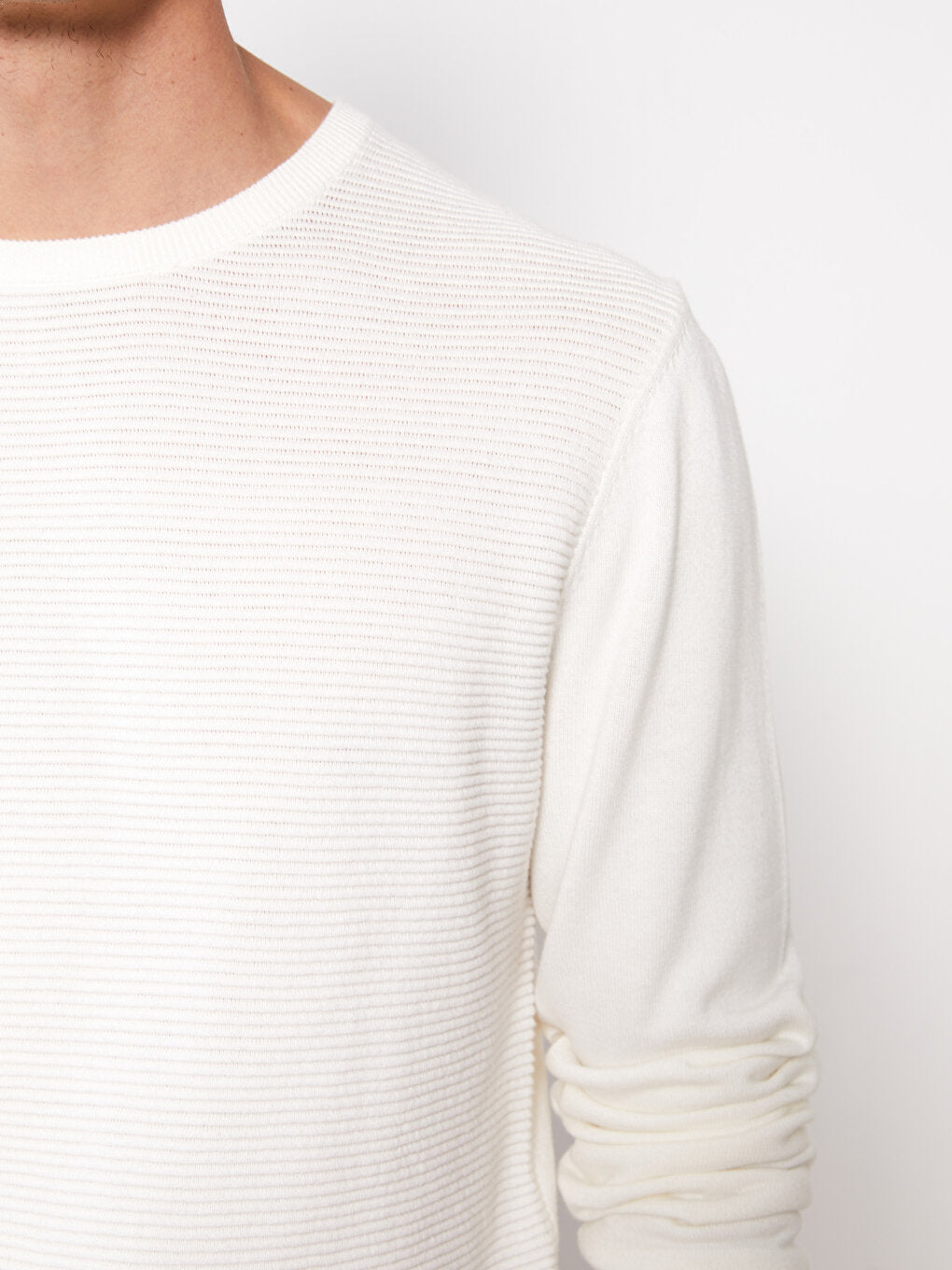 Crew Neck Long Sleeve Men's Knitwear Sweater