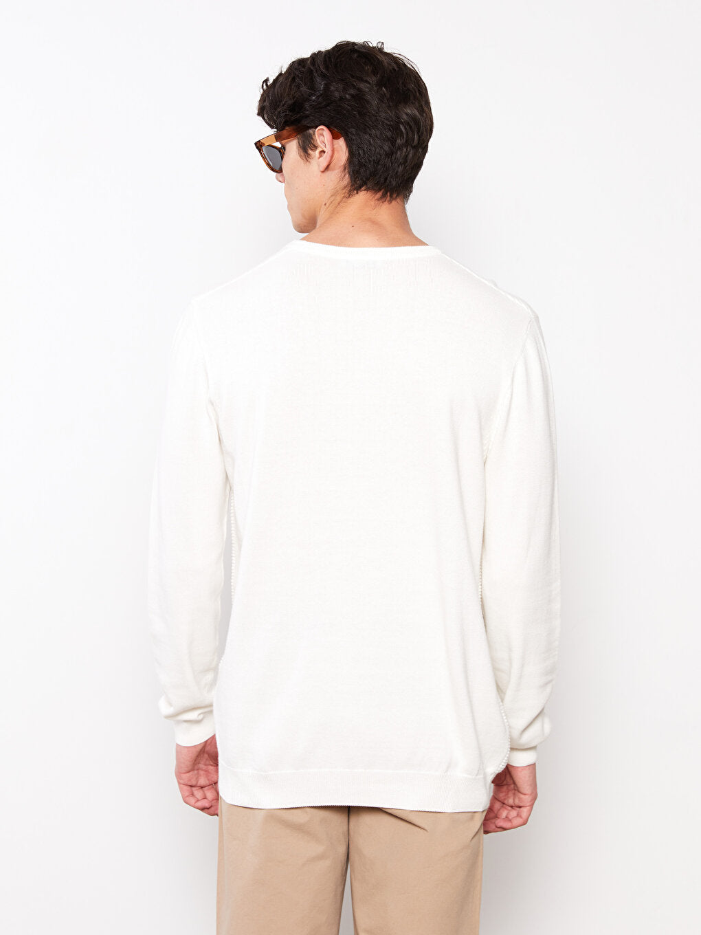 Crew Neck Long Sleeve Men's Knitwear Sweater