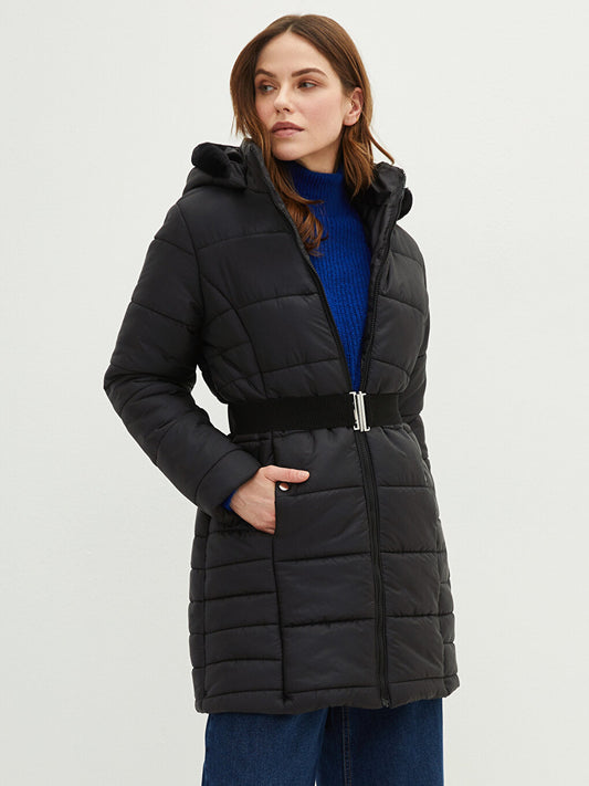 Women's Hooded Plain Puffer Coat