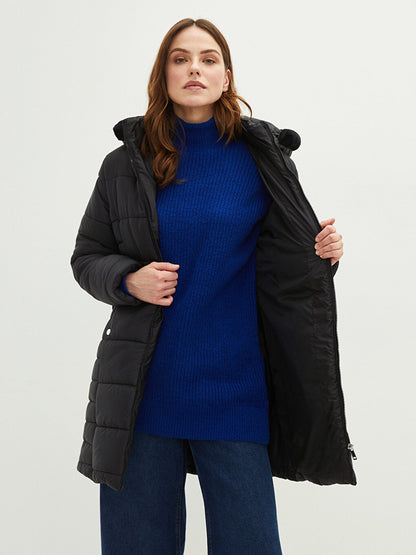 Women's Hooded Plain Puffer Coat