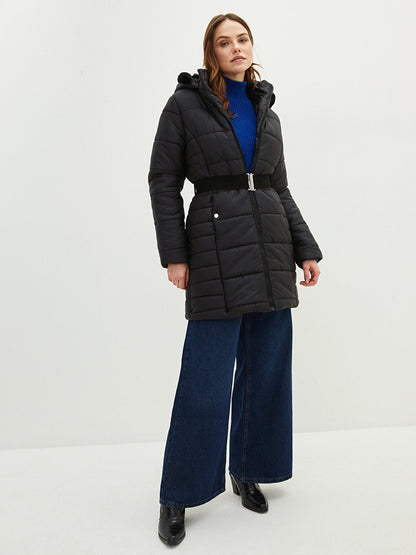 Women's Hooded Plain Puffer Coat