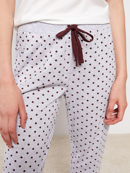 Polka Dot Women's Jogger Pajama Bottom with Elastic Waist