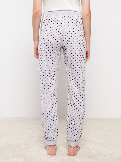 Polka Dot Women's Jogger Pajama Bottom with Elastic Waist