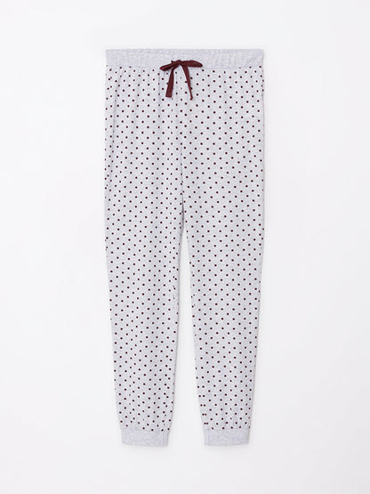 Polka Dot Women's Jogger Pajama Bottom with Elastic Waist