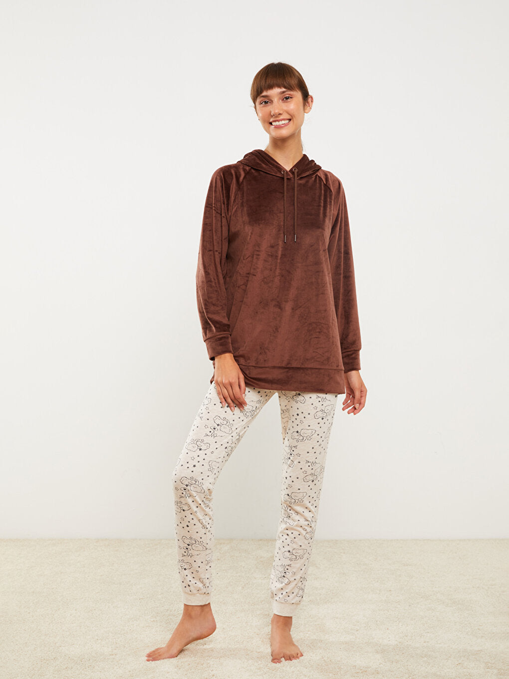 Patterned Women's Jogger Pajama Bottom with Elastic Waist