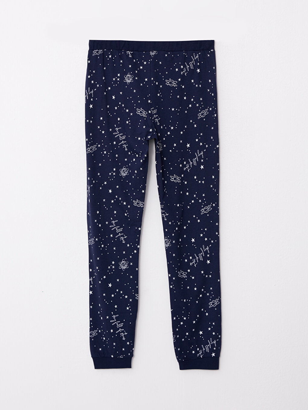 Patterned Cotton Women's Jogger Pajama Bottoms with Elastic Waist