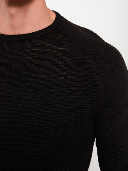 Crew Neck Long Sleeve Men's Knitwear Sweater