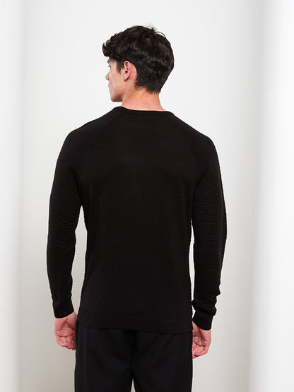 Crew Neck Long Sleeve Men's Knitwear Sweater