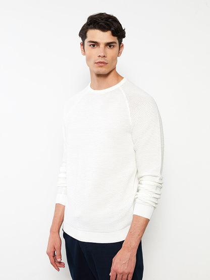 Crew Neck Long Sleeve Men's Knitwear Sweater