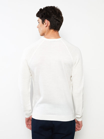 Crew Neck Long Sleeve Men's Knitwear Sweater