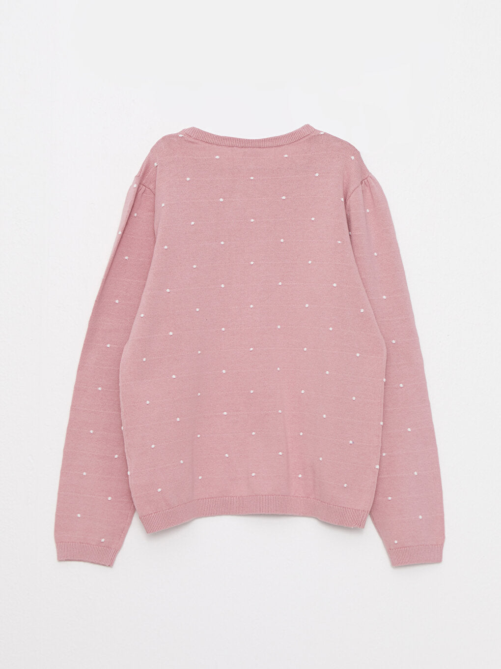 Crew Neck Polka Dot Long Sleeve Girls Knitwear Sweater