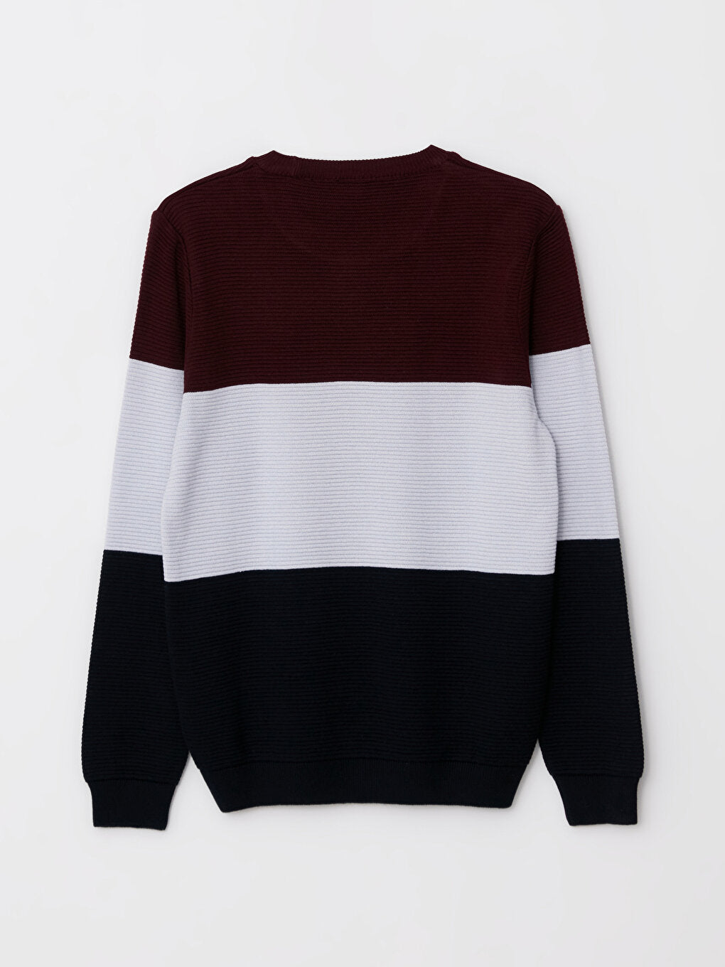 Crew Neck Long Sleeve Color Block Men's Knitwear Sweater