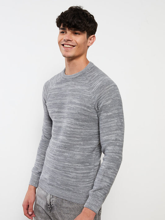 Crew Neck Long Sleeve Men's Knitwear Sweater