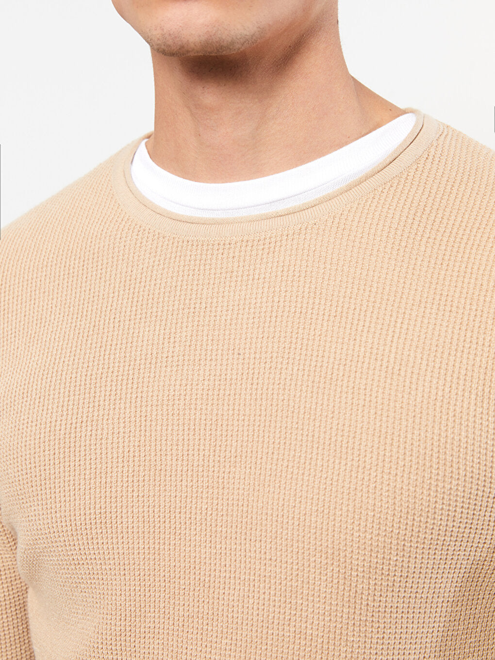 Crew Neck Long Sleeve Men's Knitwear Sweater