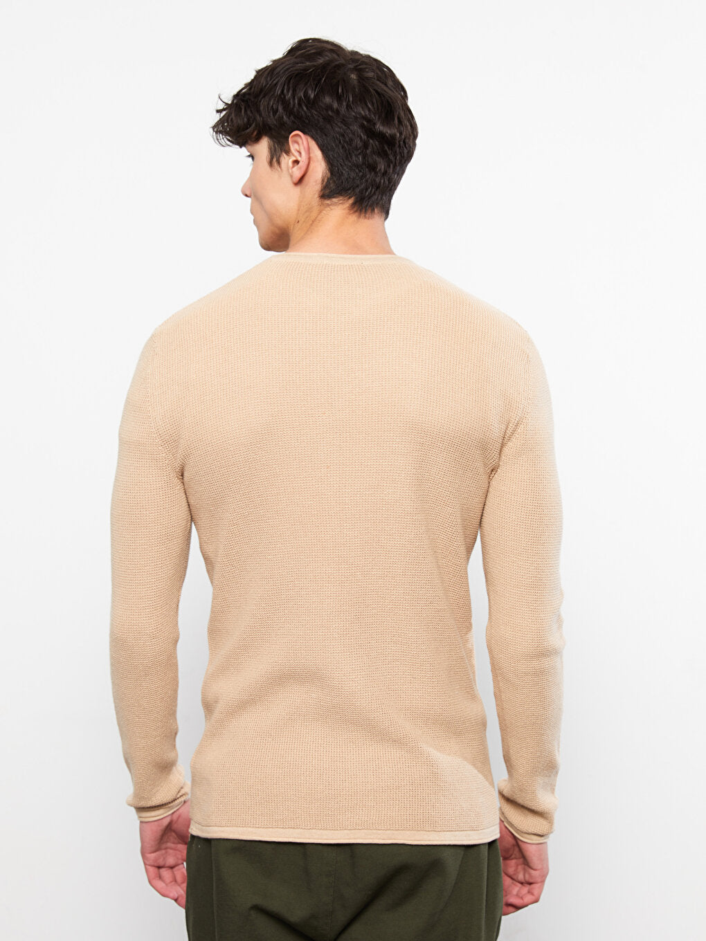 Crew Neck Long Sleeve Men's Knitwear Sweater