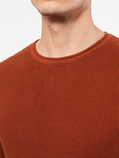 Crew Neck Long Sleeve Men's Knitwear Sweater