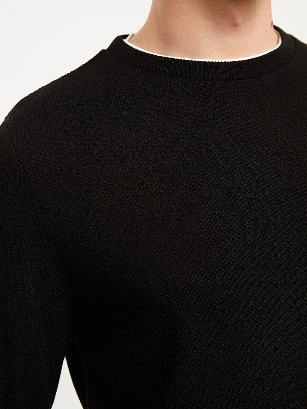 Crew Neck Long Sleeve Men's Knitwear Sweater