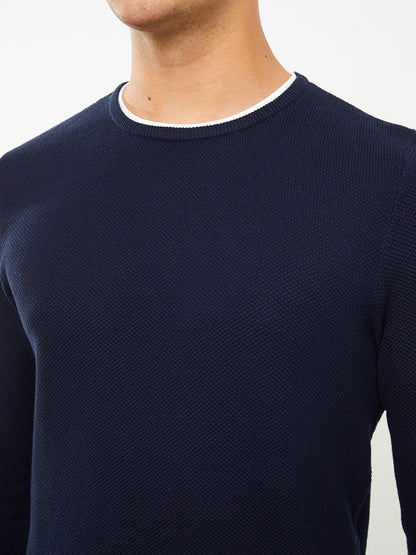 Crew Neck Long Sleeve Men's Knitwear Sweater