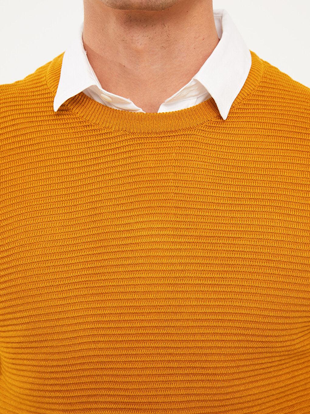 Crew Neck Long Sleeve Men's Knitwear Sweater