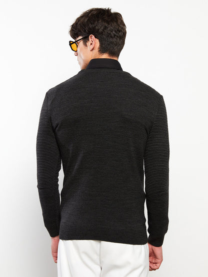 Crew Neck Long Sleeve Men's Knitwear Sweater