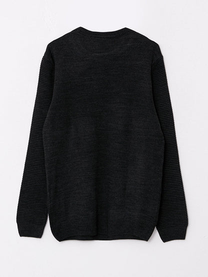 Crew Neck Long Sleeve Men's Knitwear Sweater