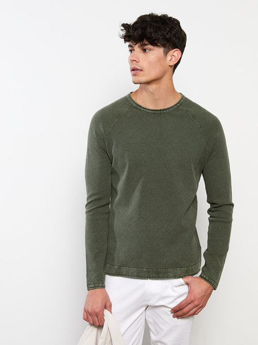 Crew Neck Long Sleeve Men's Knitwear Sweater