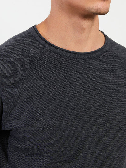 Crew Neck Long Sleeve Men's Knitwear Sweater