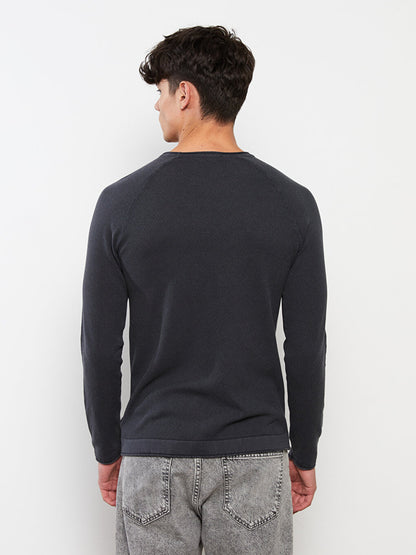 Crew Neck Long Sleeve Men's Knitwear Sweater